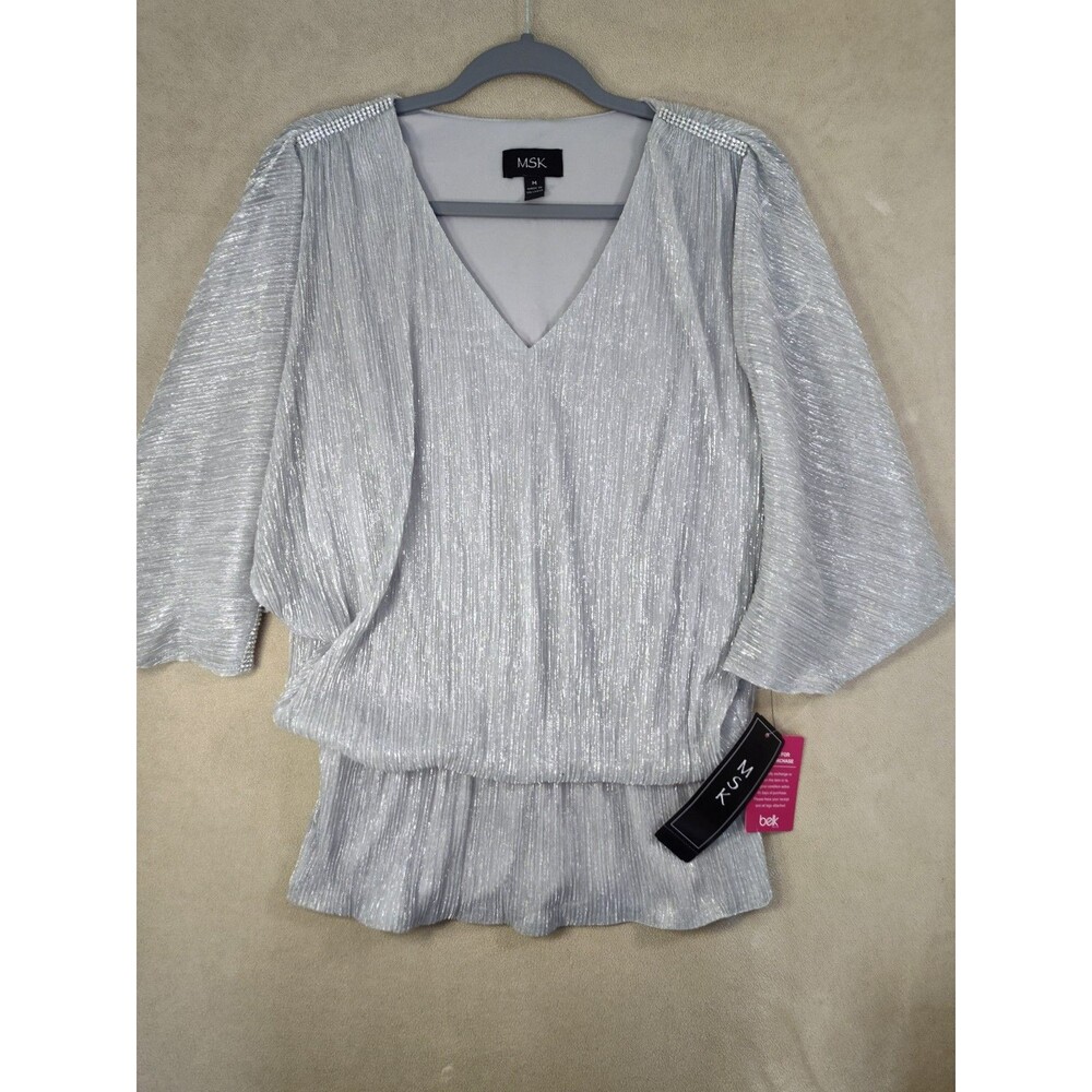 MSK Metallic Cold Shoulder Top Bling Belk Bling Formal Regency Mob Wife